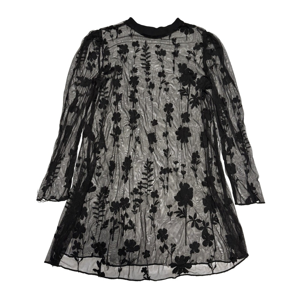Free People Sheer Whimsical Floral Festival Top Layering Rave Delicate